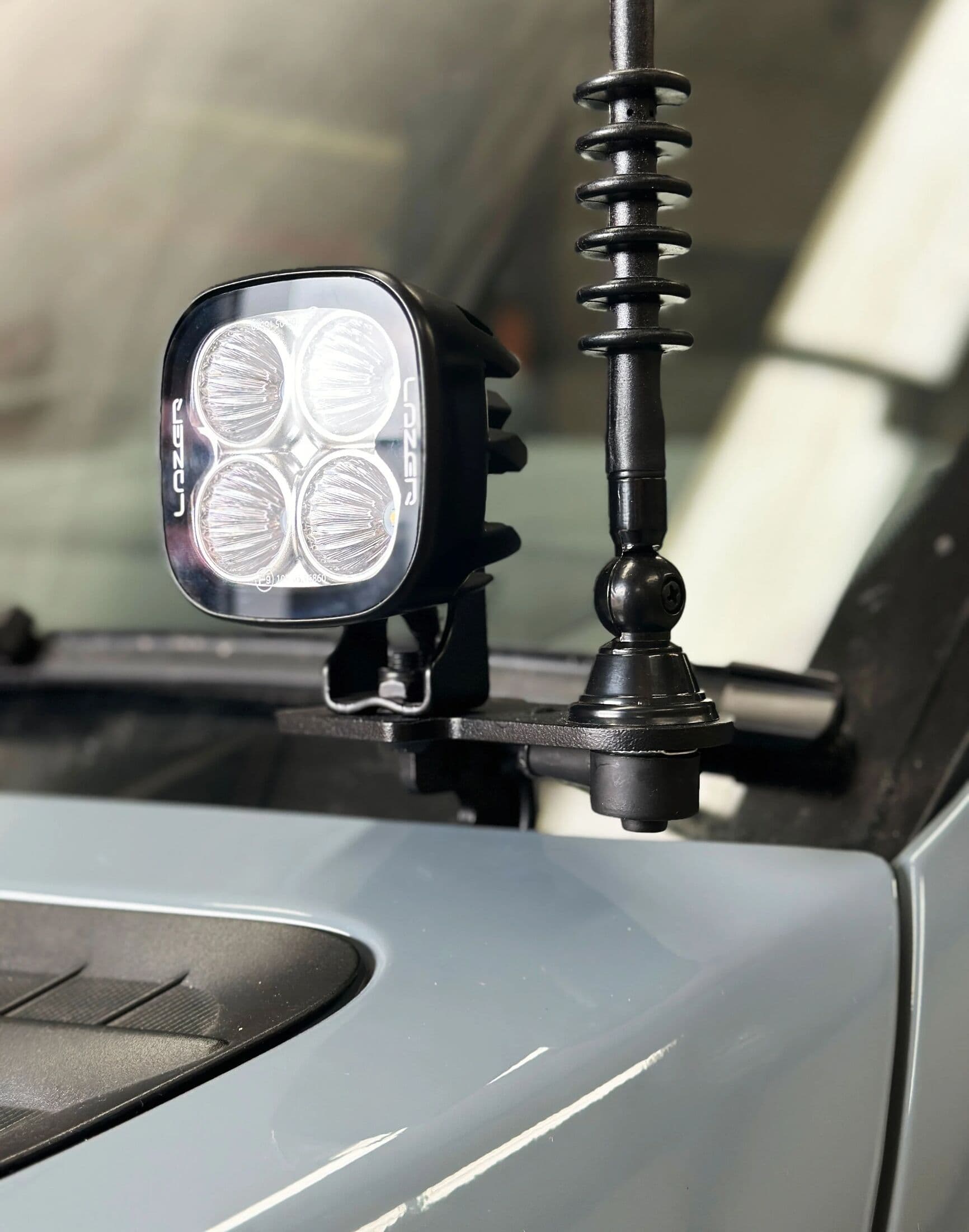 Bonnet Light Brackets with Aerial Holder